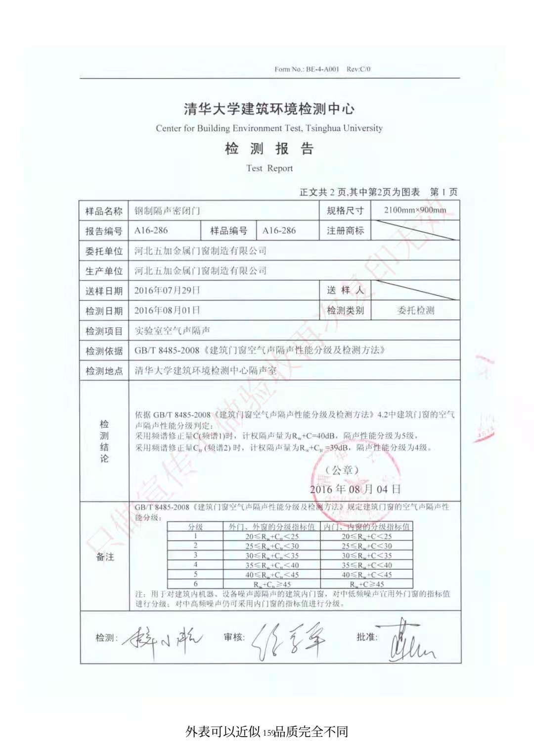 隔音門檢驗(yàn)報(bào)告
