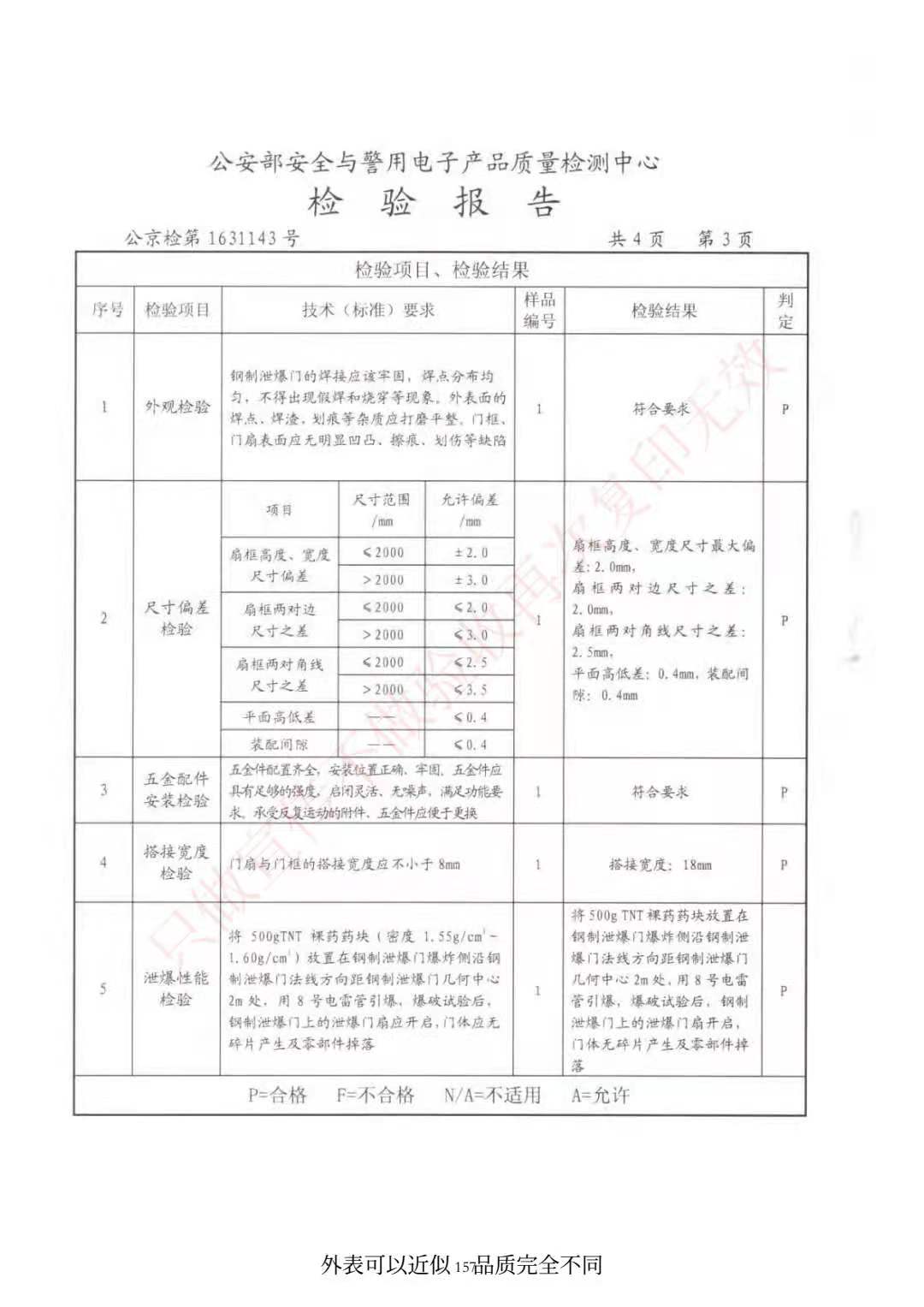 泄爆門檢驗(yàn)報(bào)告